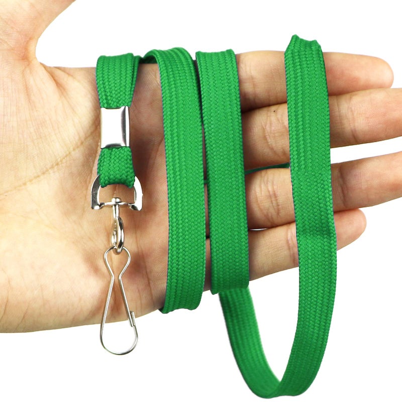 Bird Fiy Lanyard 100 Pack Bulk Badge Lanyards for ID Badges Neck Cruise Name Tag ID Holder (Green, 100 Pack) - Image 5